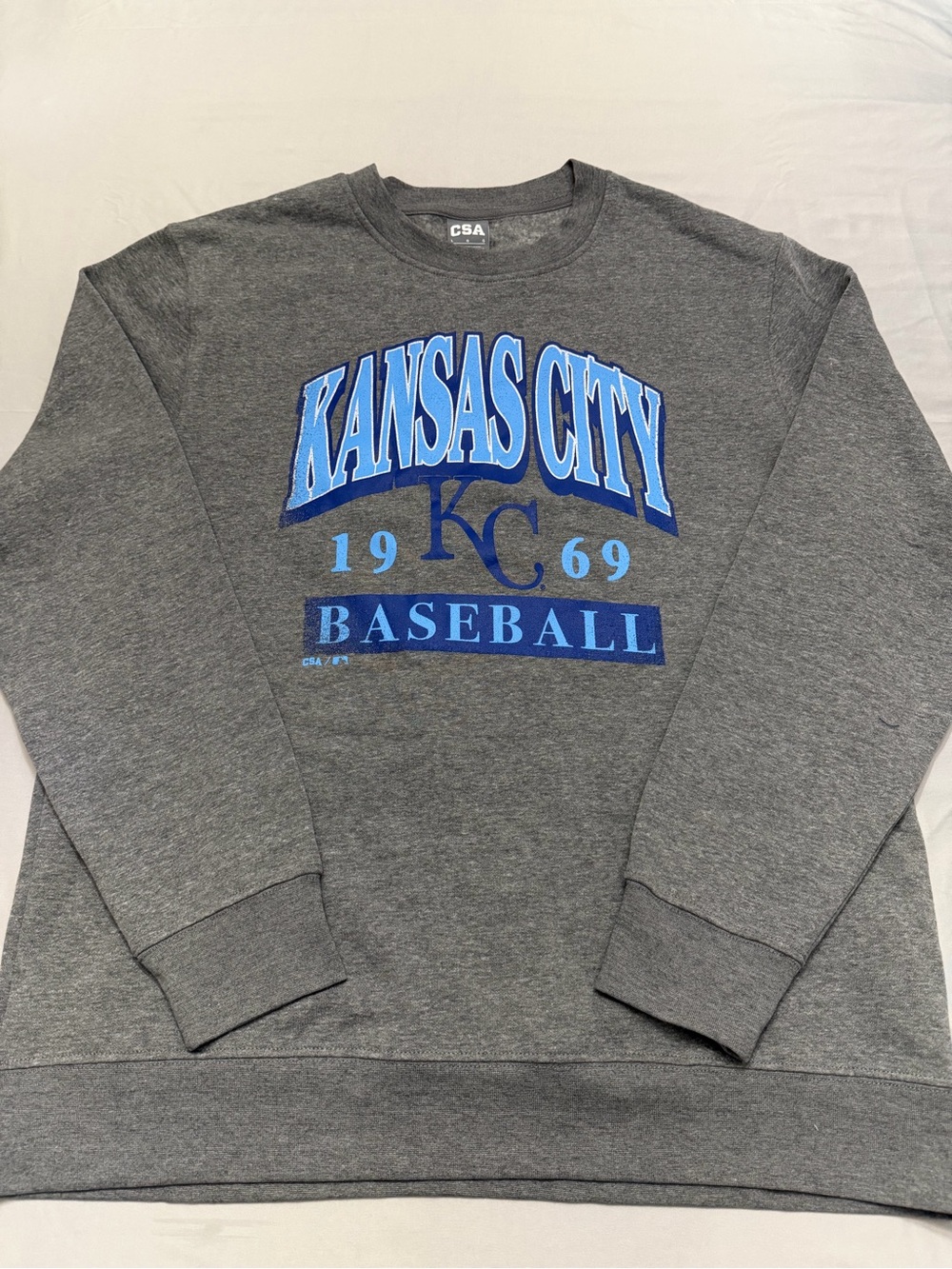 CSA Kansas City Baseball Crewneck Sweater - Gray/Blue